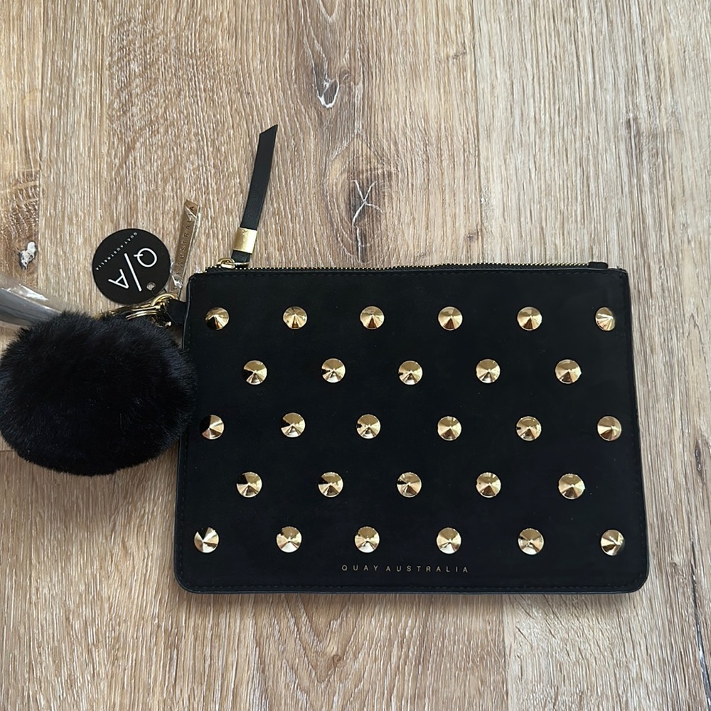 NWT QUAY Australia Studded Wristlet Clutch